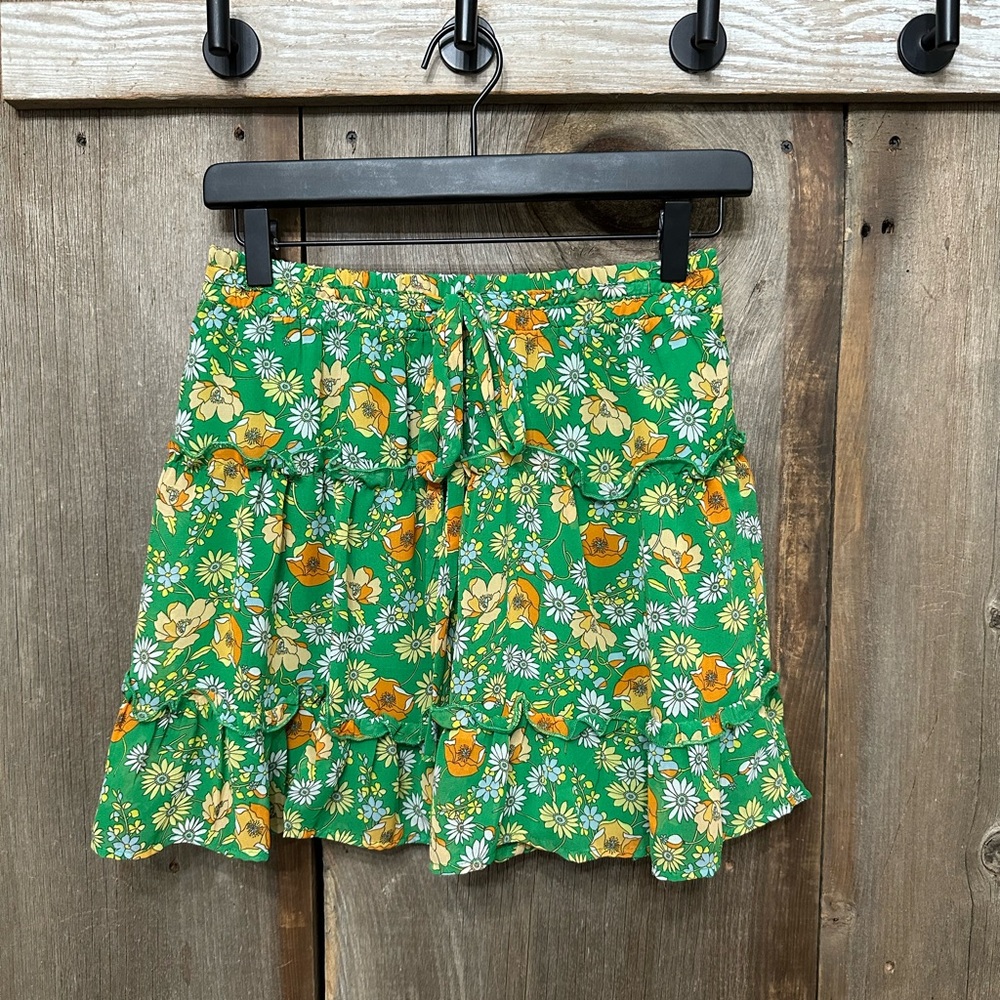 Sienna Sky Floral Mini Skirt in Green Size XS